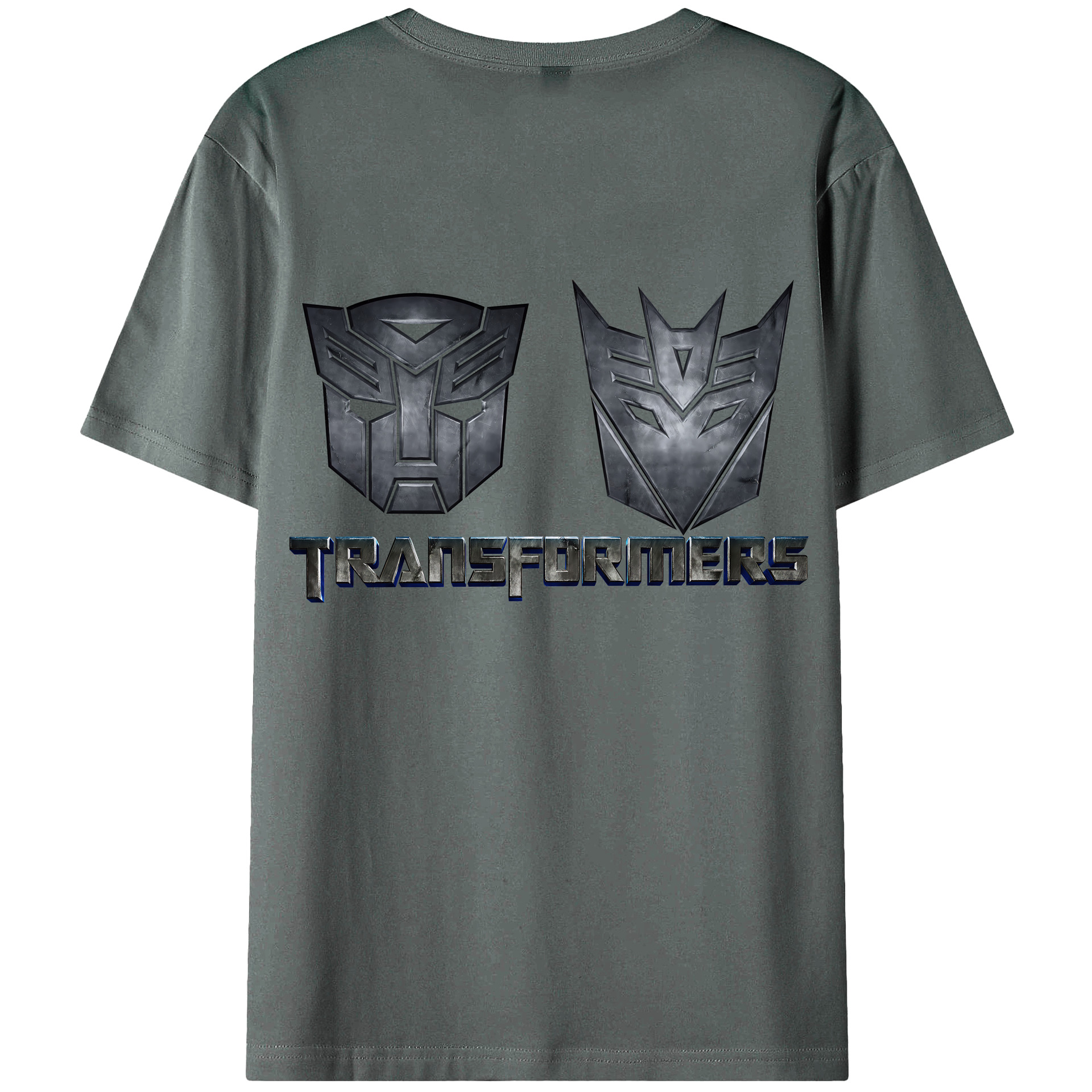 （画像用） Transformers トランスフォーマー 綿100％ メンズ半袖Tシャツ（バックプリント） 通気性